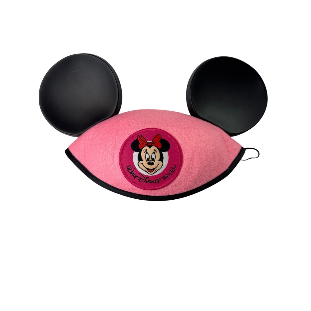 Disney Park Minnie Mouse Pink Felt Ear Hat Youth 54cm Walt Disney World Souvenir